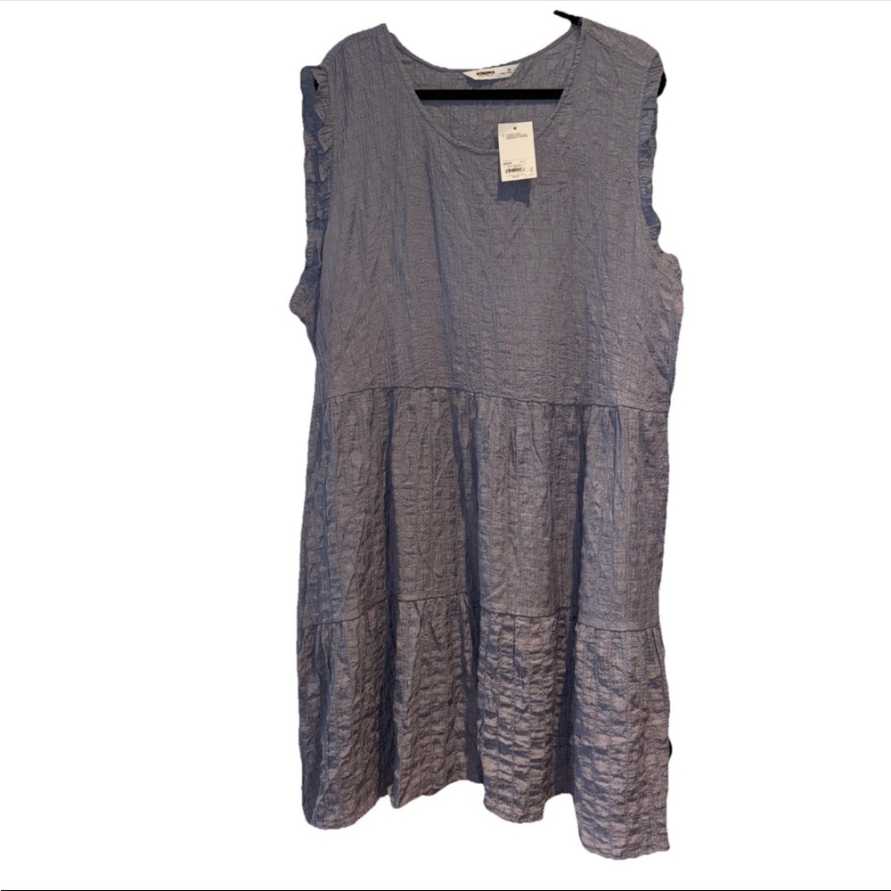 Sonoma Textured Gray Sleeveless  midi dress